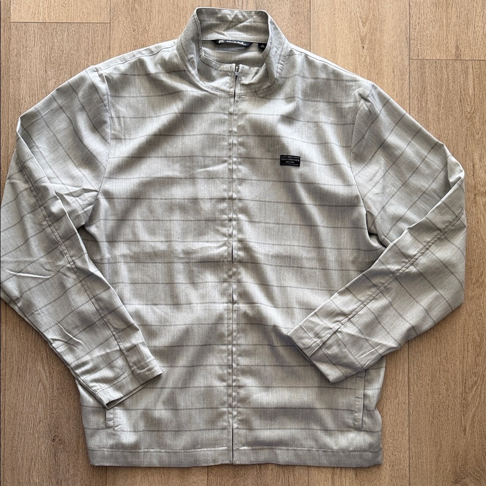 Travis Mathew Light Gray Striped Jacket